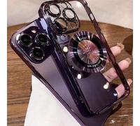Shein 1 Set Caja De Teléfono Anticaída De Tpe En Color Morado Con Cargador Y Protector De Cámara, Compatible Con Iphone, Buena Sensación Táctil