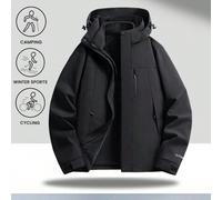 Shein 1 Set Chaqueta Shell 3 en 1 y Chaqueta Polar para Hombre, Resistente al Frío y Cálida, para Senderismo, Deportes, Escalada, Esquí, Camping y Picnic, 2