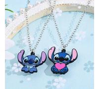 Shein 1 Set, Collar colgante de Disney Stitch Love de dibujos animados 2025, adecuado para niñas, accesorios de anime lindos, regalos de decoración de cumpl