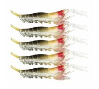 Shein 1 Set de 10 piezas de señuelos de camarón blandos de 8cm/3.6g, accesorios de pesca, que brillan en la oscuridad, señuelos realistas aptos para agua sa