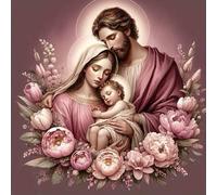 Shein 1 Set de 20-20 pulgadas Kit de Pintura de Diamantes sin Marco, Pintura de Diamantes Hecha a Mano 5D que Representa a la Virgen María y a Jesús, Set de