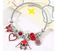 Shein 1 Set de 3, Stitch [Estilo Diario] Pulsera de Cuentas Azules Bordadas - Pulsera Ajustable de Aleación de Zinc con Colgante de la Suerte, Estrella de M