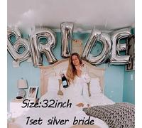 Shein 1 Set de 32 pulgadas Globos de Novia Dorado Rosa y Plateado, Decoraciones de Boda, Letras de Novia Globos de Aluminio, Suministros para Despedida de S