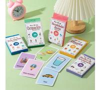 Shein 1 set de 36 piezas de tarjetas didácticas educativas para niños de 5.7"X3.15", juguetes con tarjetas de aprendizaje preescolar sobre frutas, animales,