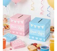 Shein 1 Set de 51 piezas Caja de juego de rifa de pañales para baby shower, Caja de boletos de rifa de pañales y Caja de mensaje de regalo para bebé, Adecua