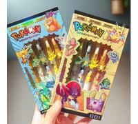 Shein 1 Set de 6 estilos de bolígrafos neutros, puntas de lápiz con personajes de anime, bolígrafo negro de 0.5", Sets para papelería, Pokémon Toy Pikachu,