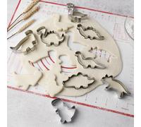 Shein 1 Set de 8 piezas de cortadores de galletas en forma de dinosaurio mini de acero inoxidable 430, aptos para hornear, hacer dulces y decorar pasteles,