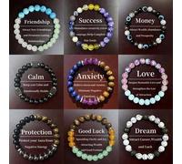 Shein 1 Set de 9/11 piezas de Pulsera Mágica de Cristal, que simboliza la Paz, la Riqueza, la Prosperidad, la , la Buena Suerte, el Amor y la Protección - L