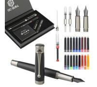 Shein 1 set de bolígrafo estilo empresarial - Incluye 2 tamaños diferentes de plumillas y 18 cartuchos de tinta, 1 convertidor de tinta, apropiado para que