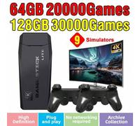 Shein 1 Set de consola de juegos para el hogar con 30,000 juegos clásicos retro, 9 simuladores como FC/GBA/PS1, compatible con conexión a TV 4K HD/proyector