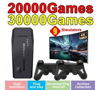 Shein 1 Set de Consola de Juegos para el Hogar con 30000 Juegos Clásicos Retro 9 Simuladores Soporta TV/Proyector 4K HD con 2 Controles Inalámbricos para Ju