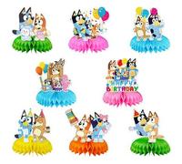 Shein 1 Set de decoraciones de fiesta con temática de Bluey, decoración de escritorio con panal de perro, decoración con bola de panal, decoraciones perfect