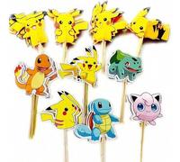 Shein 1 Set de Decoraciones para Pastel de Pokémon, Lindos Personajes de Dibujos Animados Pikachu y Charizard como Decoraciones para Pastel, Decoraciones pa
