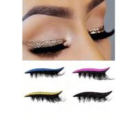 Shein 1 Set de Delineador de Ojos Autoadhesivo con Brillo y Pestañas Postizas - Resistente al agua, sin necesidad de pegamento, apto para maquillaje de fies