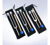 Shein 1 Set de Diapasones de Aleación de 128Hz/136.1Hz/256Hz con Caja de Resonancia y Mazo de Madera - Terapia de Sonido, Yoga, Meditación y Herramienta de
