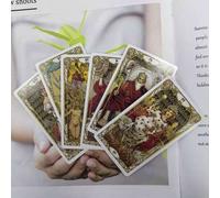 Shein 1 Set de Elegantes Cartas de Tarot de Oro - Set de 78 Piezas, con una Guía Introductoria, Insight en la Diversión del Juego de Adivinación de la Vida,