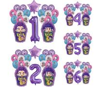 Shein 1 Set de Globos Digitales 1-9 Incluyendo Tema de Cazador de Brujas Púrpura Claro Set de Tela de Fondo del Gremio de Cazadores de Brujas Adecuado para