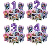 Shein 1 Set de Globos Numéricos 1-9 Incluyendo Tela de Fondo de Gremio de Cazadores de Brujas en Color Púrpura Claro, Adecuado para Fiestas del Día del Niño