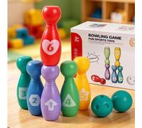 Shein 1 Set de Juguete de Bolos Infantil de Combinación Colorida, Cultiva la Inteligencia de Educación Temprana, Lógica Matemática, Juguete Deportivo de Oci