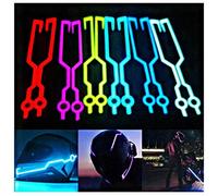 Shein 1 set de luces para casco de motocicleta, luces de freno libres para casco, calcomanías con tiras iluminadas, tira luminosa EL para cascos de motocicl