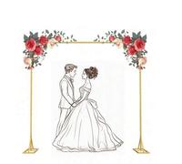 Shein 1 set de marco de decoración de boda cuadrado dorado, combinación de soporte metálico cuadrado resistente, adecuado para decoración floral de boda, de