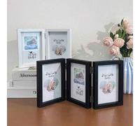 Shein 1 Set de Marco de Fotos Plegable (Bifold/Trifold/Cuadrifold) - Pantalla de Múltiples Pliegues para Fotos de 4x6 y 5x7 (Sostiene 2 Estándar de 12.7x17.