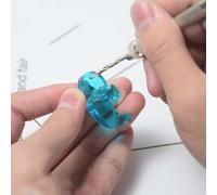 Shein 1 Set de molde de resina para perforar, taladro de mano de acero con 10 piezas de brocas (0.8-3mm)