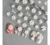 Shein 1 Set de Pegatinas de Arte de Uñas con Tema Floral de Primavera/Verano, Incluye Varias Flores en Floración, Margaritas y Patrones Florales con Ramas,