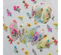 Shein 1 Set de Pegatinas de Arte de Uñas con Tema Floral de Primavera/Verano, Incluye Varias Flores en Floración, Margaritas y Patrones Florales con Ramas,