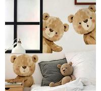 Shein 1 Set de Pegatinas de Pared de Osito Teddy Lindo, Pegatinas de Oso Acuarela Removibles, Decoración de Pegar y Despegar para Dormitorio Infantil, Guard