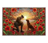 Shein 1 Set de Pintura de Diamante 5D, 40x60cm, Guerrero y Perro de Guerra, Arte de Diamante Completo, Bordado de Lienzo de Punto de Cruz, Decoración de Pa