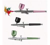 Shein 1 Set de pistola de aerógrafo de acción única de 0.3mm con taza de metal de 10CC, pistola rociadora de trigger para arte de pasteles modelo Nail Artes