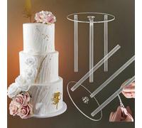 Shein 1 Set de Placas Separadoras de Pastel de 4", 6", 8", 10", 12", Pilares Falsos Multinivel para Pastel, Soportes de Pastel Transparentes, Decoraciones C
