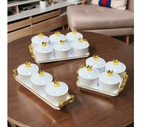 Shein 1 Set de plato y bandeja para aperitivos con diseño de corona, set de almacenamiento de bocadillos, dulces, frutas secas, galletas, decoración para bo