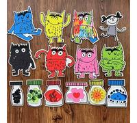 Shein 1 Set de Tablero de Fieltro con Mi Pequeño Monstruo del Humor, Materiales del Libro de Cuentos del Monstruo del Humor, Recursos Educativos para la Pri
