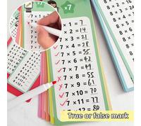 Shein 1 Set de Tarjetas Didácticas de Juego de Matemáticas Interesante, Reutilizables con Operaciones de Suma, Resta, Multiplicación y División (incluye 2 b