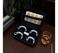 Shein 1 Set de Tiras Nasales Magnéticas Anti-Ronquidos Kit Premium, Incluye 4 Tamaños Diferentes de Dilatadores Nasales y Caja de Almacenamiento Negra de Al