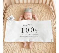 Shein 1 Set Decoración de fondo para fiesta de 100 días, 30 días, 60 días, 1 mes y 100 días del bebé, tela para registro de crecimiento y fotos de niños