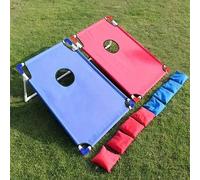 Shein 1 Set Juego de Cornhole Portátil, Plegable y Duradero, Juego de Lanzamiento de Bolsas de Frijoles para Verano, Playa, Adecuado para Reuniones al Aire