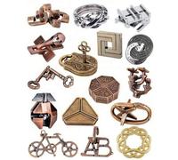 Shein 1 set Juego de rompecabezas y acertijos metálicos de IQ clásicos, juguetes de adivinanzas mágicas, regalos divertidos para adultos, Navidad, Halloween