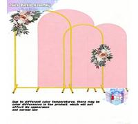 Shein 1 Set/Juego de soportes de arco de metal, con arco decorativo, soporte de arco de boda dorado, marco de arco de globos, cubierta de tela elástica para