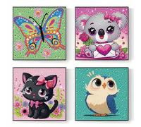 Shein 1 Set Kit de Arte de Mosaico, Juego de Pintura de Diamantes DIY con Patrones de Gato, Mariposa, Búho, Koala, Pintura de Diamantes de Animales de Dibuj