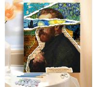 Shein 1 Set Kit de pintura acrílica DIY con el tema de Van Gogh y su arte, pintura al óleo cuidadosamente elaborada para expresar tu personalidad y liberar