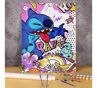 Shein 1 Set Kit de pintura al óleo digital DIY con tema de Stitch, obra de arte para adultos, set de pintura al óleo sin marco para decoración de dormitorio