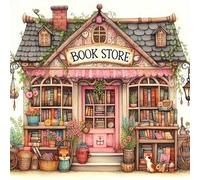 Shein 1 Set Kit de Pintura de Diamantes 5D, [30*30cm/11.8*11.8in][40*40cm/15.7*15.7in] Patrón de librería colorido, adecuado para principiantes adultos de M