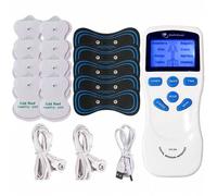 Shein 1 Set Masajeador Digital de Doble Canal con 8 Modos y 15 Intensidades, Máquina de Fisioterapia y Masaje EMS, Estimulador Muscular TENS, Relajación Cor