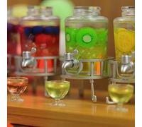 Shein 1 set Mini Cubo de Jugo, cada set incluye 1 Cubo de Jugo, 1 Estante para Cubo, 1 Taza, 1:12 Accesorios de Casa de Muñecas, Modelo de Simulación de Cub