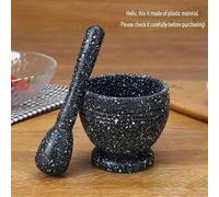 Shein 1 Set Mortero y Maja de Mármol para Cocina | Base Negra con Patrón de Estrella, Estéticamente Agradable, Diámetro del Tazón 8.5cm/3.35in, Altura 8.9cm