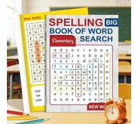 Shein 1 Set Nuevo Libro de Juego de Búsqueda de Palabras en Inglés, Cuaderno de Práctica de Ortografía, Dividido en Versiones Básica y Avanzada, Libro de Ac