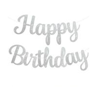 Shein 1 set Pancarta decorativa de cumpleaños con brillo dorado y negro "Feliz Cumpleaños", hazlo tú mismo para fiesta de cumpleaños de mujer, Navidad